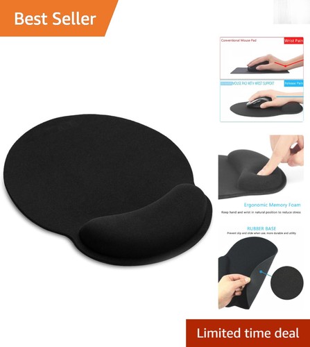 Black ergonomic mouse pad with - mouse,