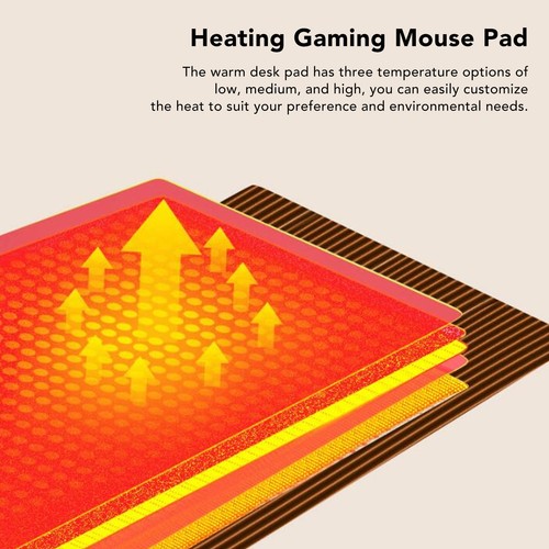 Grey heated mouse pad - heated, pu